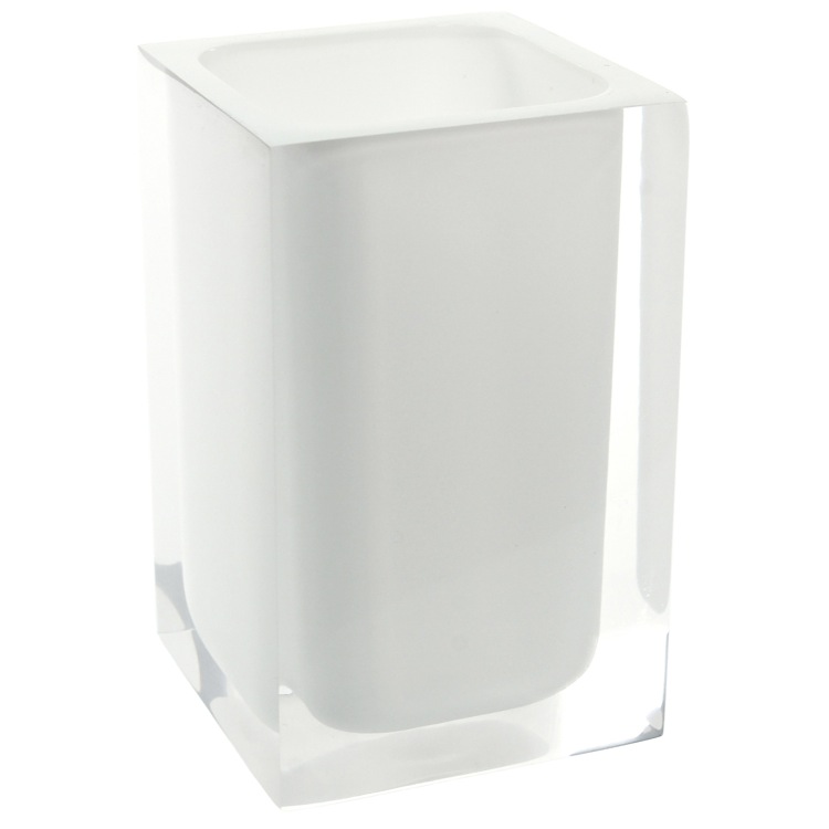 Gedy RA98-02 Square White Toothbrush Holder